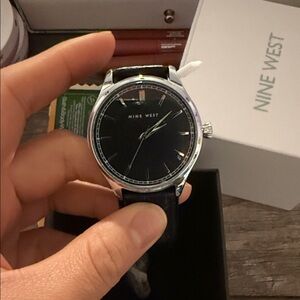 Nine West Silver and Black Men's Watch